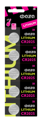 Батарейка Фаза CR2025 BL5 (5/60)