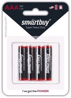 Батарейка Smartbuy R03 AAA BL4 (4/48/960) SBBZ-3A04B