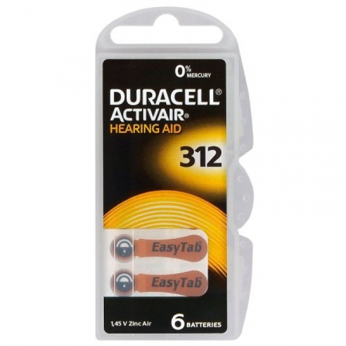 Батарейка Duracell ZA312 BL6 (6)
