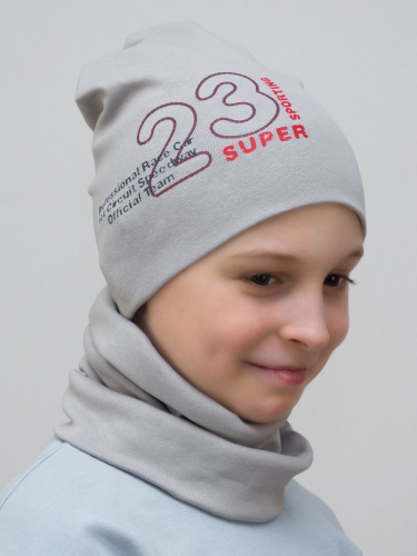 Комплект для мальчика шапка+снуд Super Sporting, размер 50-52, хлопок 95%