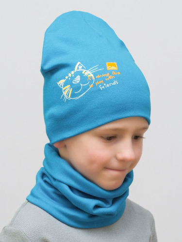 Комплект для мальчика шапка+снуд Friends, размер 52-54, хлопок 95%