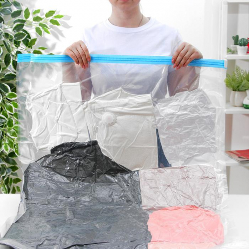 Вакуумный пакет для хранения вещей, 80×110 см, прозрачный