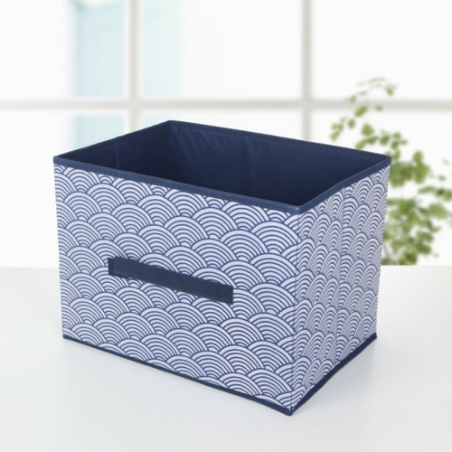Короб для хранения «Волна», 37×27×27 см, цвет синий
