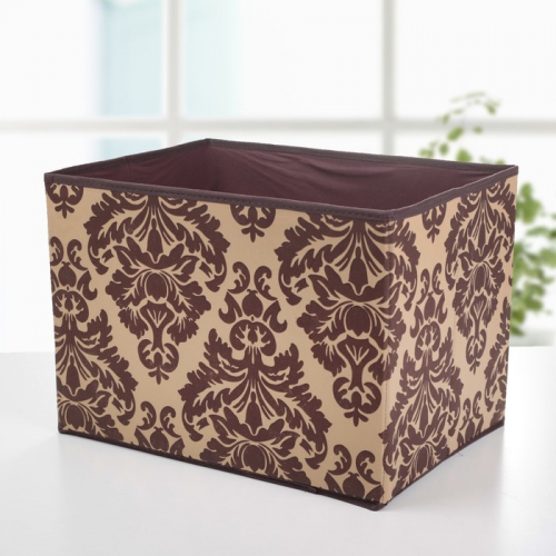 Короб для хранения «Вензель», 37×27×27 см, цвет коричнево-бежевый