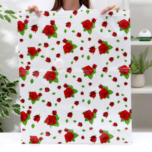 Вакуумный пакет для хранения вещей «Розы», 60×80 см
