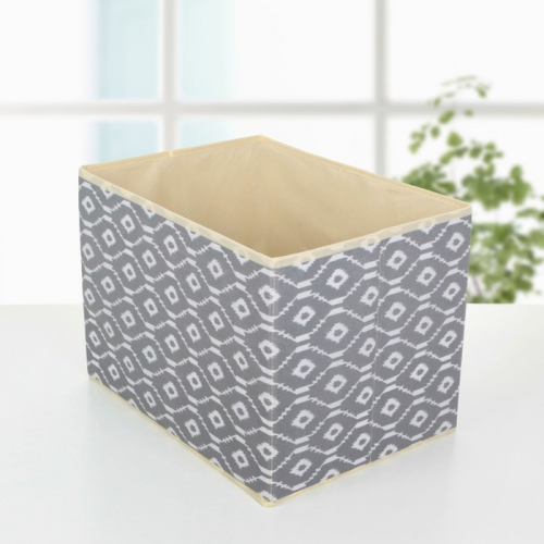 Короб для хранения «Ромбы», 37×27×27 см, цвет серый