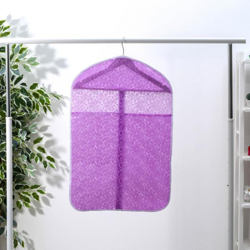 Чехол для одежды Доляна «Фло», 45×70 см, цвет фиолетовый