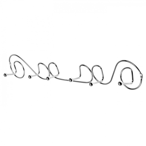 Вешалка настенная на 6 крючков Доляна «Меандр», 47×5×7 см, цвет хром