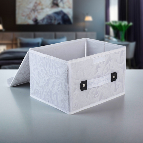 Короб для хранения с крышкой «Мотив», 27×20×16 см, цвет белый