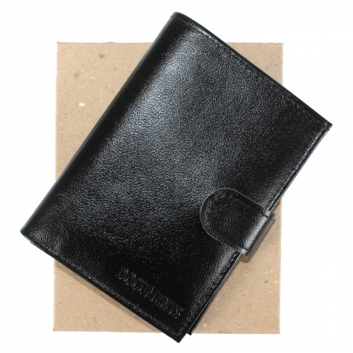 Обложка для авто+паспорт-Croco-ВП-1032 (с хляст, 5 внут карм, двойн стенка) натуральная кожа черный матовый (3) 206884