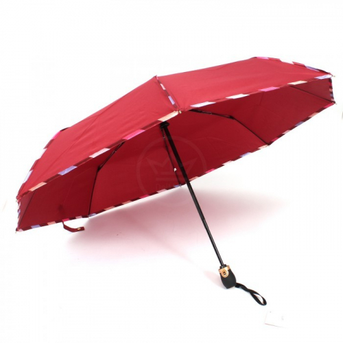 Зонт женский ТриСлона-L 3807 B, R=58см, суперавт; 8спиц, 3слож, полиэстер, бордо 228778