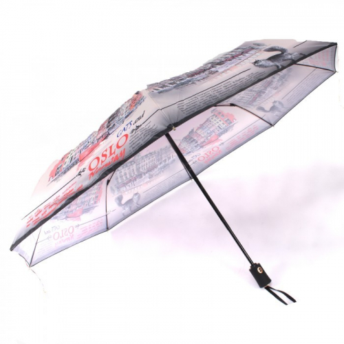 Зонт женский ТриСлона-L 3844 А, R=58см, суперавт; 8спиц, 3слож, набивной, 