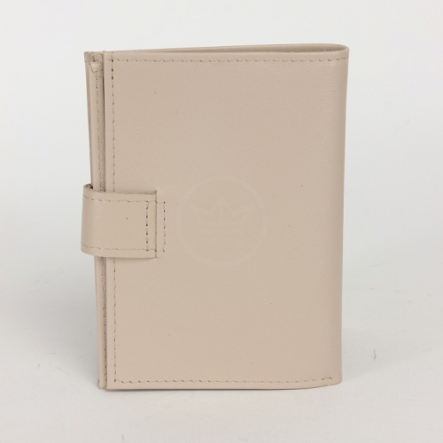 Обложка для авто+паспорт-Croco-ВП-1032 (с хляст, 5 внут карм, двойн стенка) натуральная кожа бежевый матовый (242) 235105