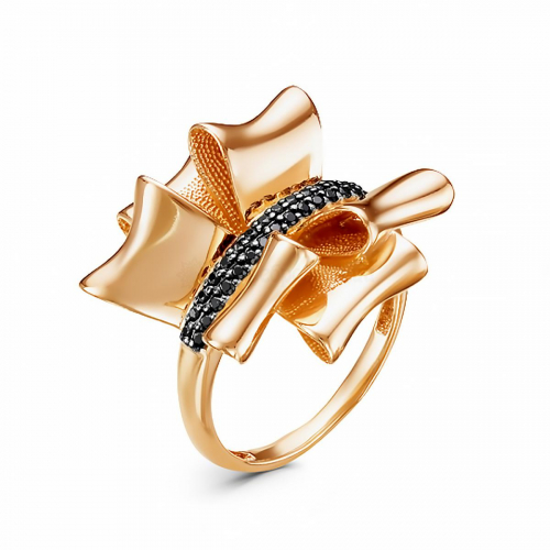 Серьги из золочёного серебра с фианитами 925 пробы с-3561з216