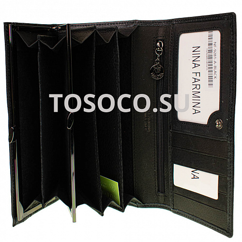 nf-9281-b black кошелек Nina Farmina натуральная кожа 9x19x2