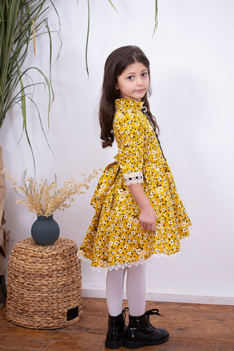 Платье для девочки МТ-422 горчица