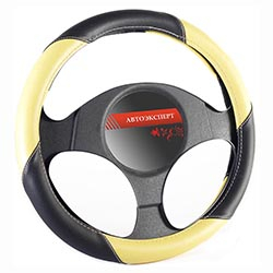 Оплетка рулевого колеса, размер М, серия Sport, цвет черный/желтый	