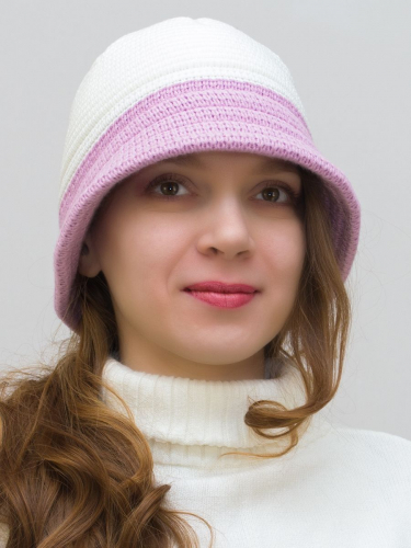 Шляпа женская весна-осень Barcelona (Цвет белый), размер 54-56, шерсть 30%