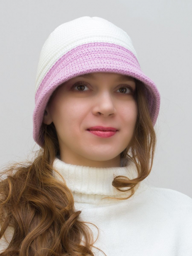 Шляпа женская весна-осень Barcelona (Цвет белый), размер 54-56, шерсть 30%