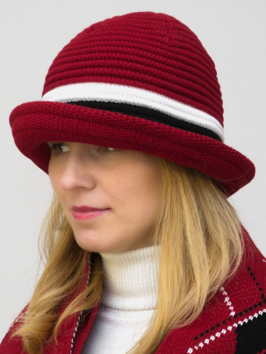Комплект шляпа+снуд женский весна-осень Marseille (Цвет красный), размер 56-58, шерсть 30%