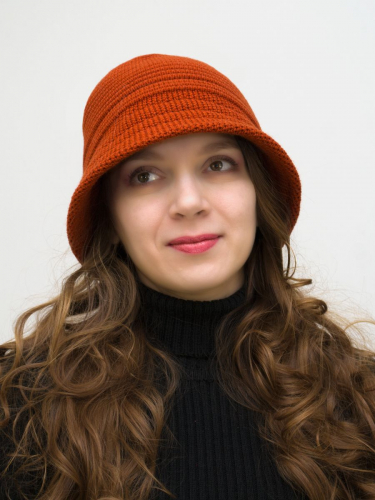Шляпа женская весна-осень Bloom (Цвет темно-оранжевый), размер 56-58, шерсть 30%