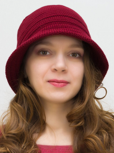 Шляпа женская весна-осень Bloom (Цвет бордовый), размер 54-56, шерсть 30%