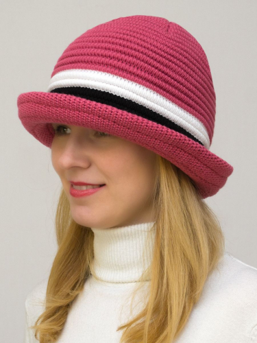 Шляпа женская весна-осень Violet (Цвет темно-розовый), размер 56-58, шерсть 30%