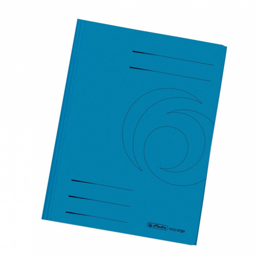 Папка с тремя клапанами, А4, ярко-син., картон