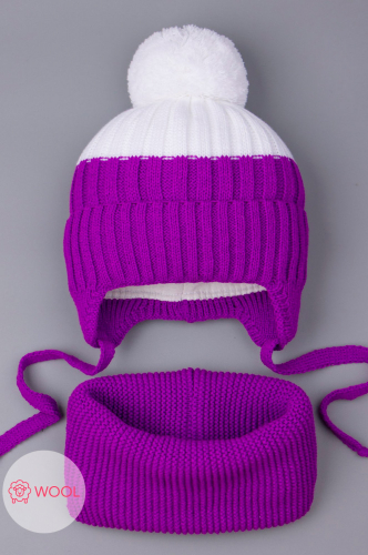 Комплект шапка со снудом для девочки - Русбубон