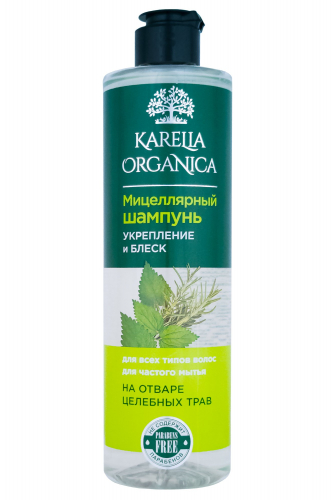 Шампунь мицеллярный  укрепление и блеск 500 мл - Karelia Organica