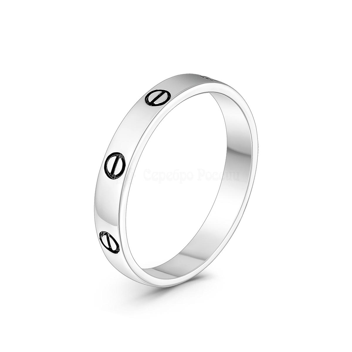 Кольцо из серебра с клиаром родированное 925 пробы к012к