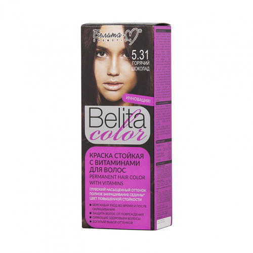 Belita сolor Краска стойкая с витаминами для волос № 5.31 Горячий шоколад (к-т)
