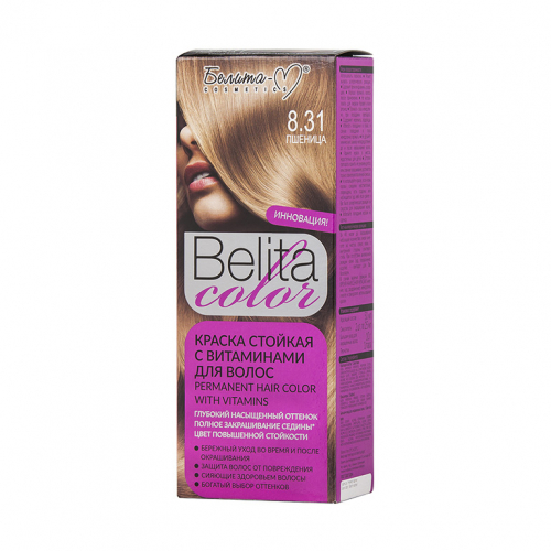 Belita сolor Краска стойкая с витаминами для волос № 8.31 Пшеница (к-т)