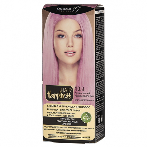 HAIR Happiness Стойкая крем-краска для волос тон № 10.9 Очень светлый розовый блондин