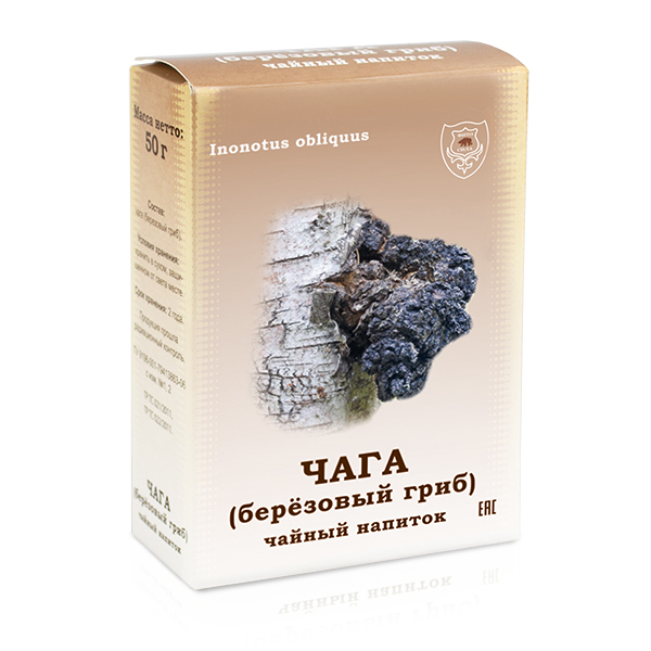 Чага (березовый гриб) чайный напиток, 50 г