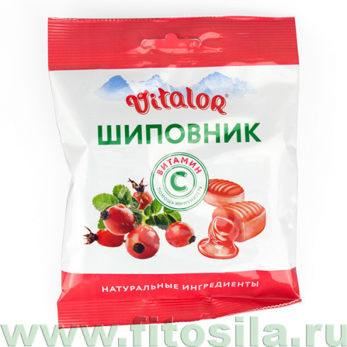 Виталор® Шиповник, леденцовая карамель с витамином С - БАД, 60 г