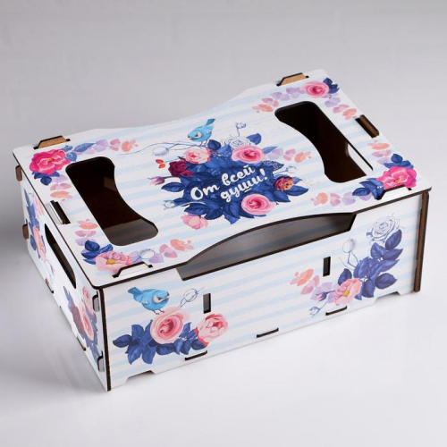 Подарочный ящик кашпо 30×20×12 см Весна 