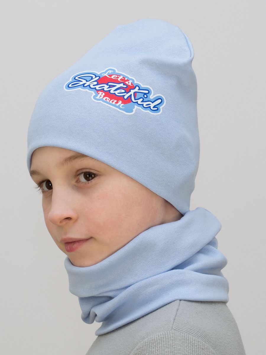 Комплект для мальчика шапка+снуд Skate Kid, размер 52-54, хлопок 95%