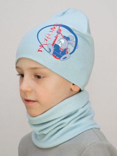 Комплект для мальчика шапка+снуд Marine, размер 48-50, хлопок 95%