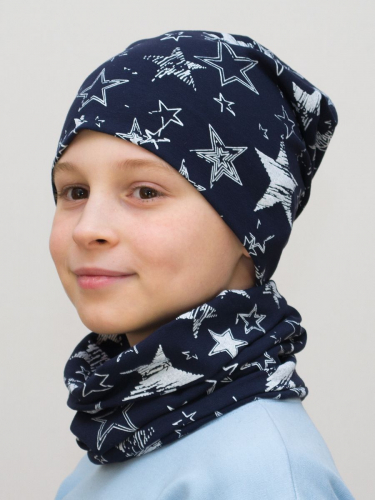 Комплект для мальчика шапка+снуд Звездопад, размер 48-50; 52-54; 56-58, хлопок 95%