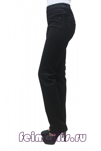 8176--Прямые черные джинсы Feimailis р.9