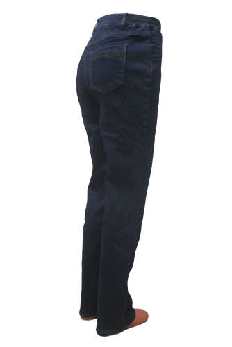 L-SS72797-4108F-2--Слегка приуженные синие джинсы на ФЛИСЕ (ряд 50-62)