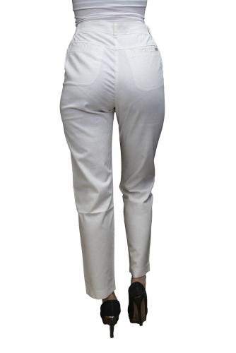 M-BL72249-1568-17--Слегка приуженные брюки ЛЕН белые ЕВРО р.23,25