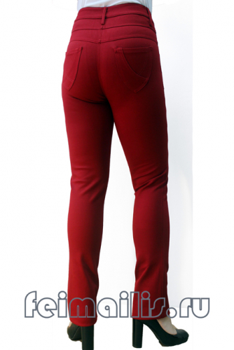 MS5682-3--Прямые темно-красные брюки р.9,11(7шт)