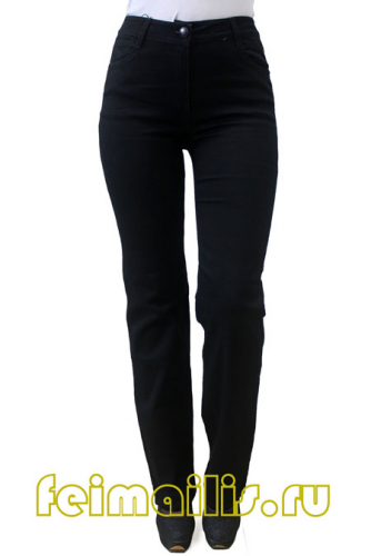 7052--Прямые черные джинсы р.9