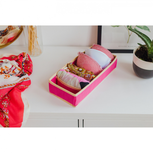 Органайзер для белья «Ваниль», 6 ячеек, 35×16×10 см, цвет розово-бежевый