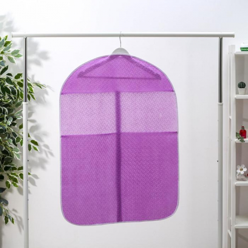 Чехол для одежды Доляна «Фло», 60×90 см, цвет фиолетовый