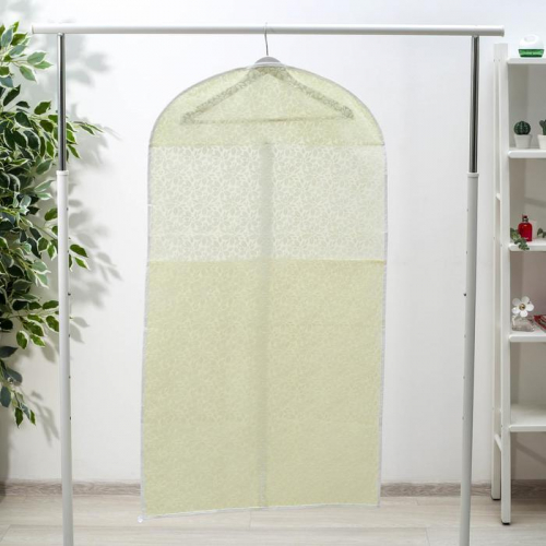 Чехол для одежды Доляна «Фло», 60×120 см, цвет бежевый