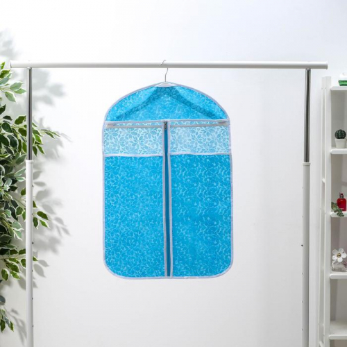 Чехол для одежды Доляна «Фло», 45×70 см, цвет синий