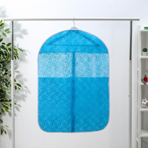 Чехол для одежды Доляна «Фло», 60×90 см, цвет синий